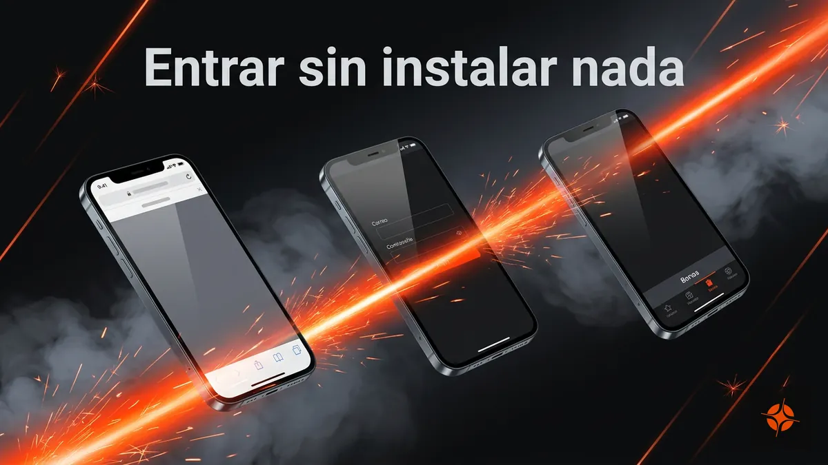 Tres pantallas de celular mostrando cómo entrar a Betpro Honduras desde el navegador sin instalar app