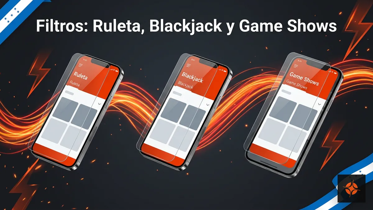 Filtros de navegación del Casino En Vivo de Betpro Honduras: Ruleta, Blackjack y Game Shows