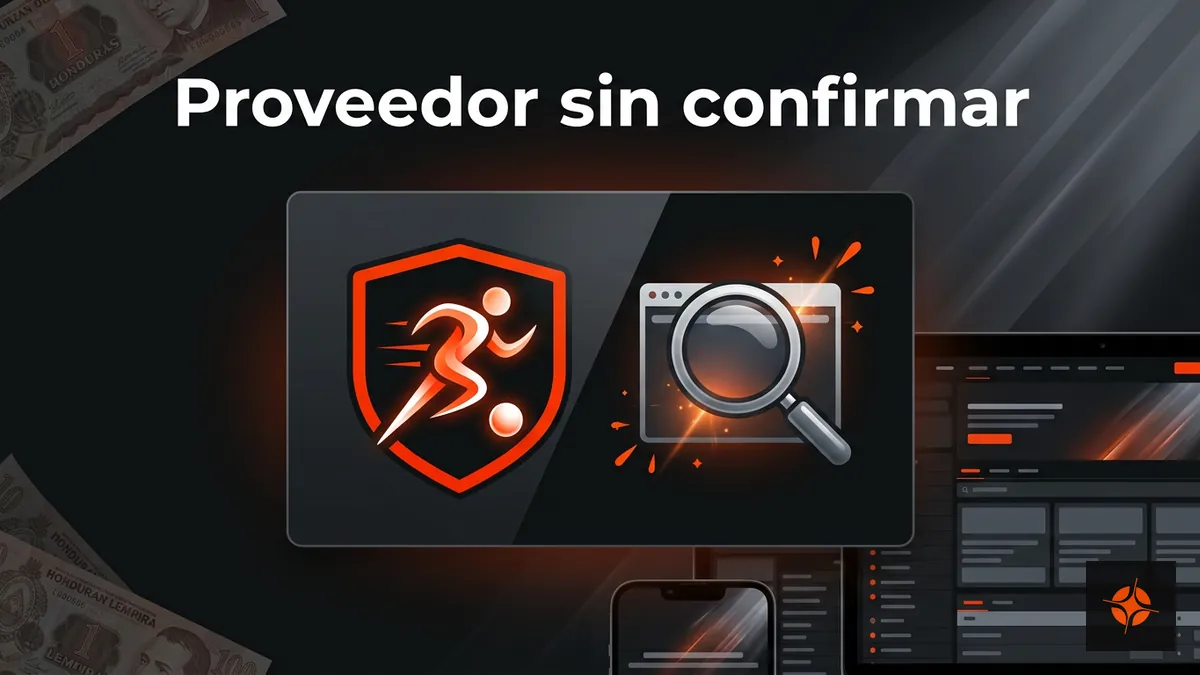 Ilustración editorial de verificación del proveedor de deportes virtuales de Betpro Honduras junto a una tarjeta de producto